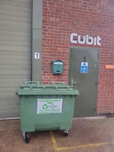 A L Recycling Waste Cable Deposit Bin at client Cubit Electrical & Mechanical Engineering Spalding Lincolnshire collection