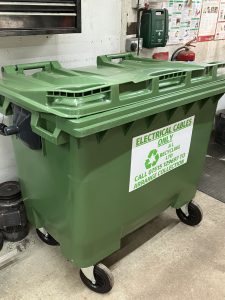 A L Recycling Cable Deposit Bin storage indoors inside workshop wheelie